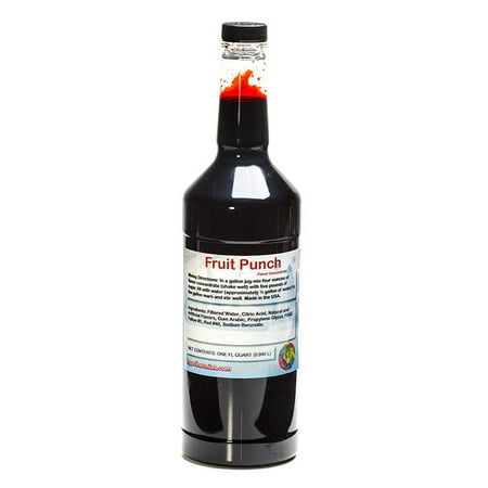 Fruit Punch Shaved Ice and Snow Cone Flavor Concentrate Quart Size (32 Fl (Best Shaved Ice Flavor Combinations)