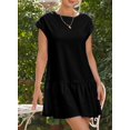 thumbnail image 4 of Vestido BLENCOT, camiseta casual de manga corta de verano para mujer, color negro, 4 of 6