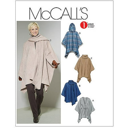 McCall's Pattern Misses' Ponchos and Belt, ZZ (L, XL,