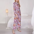 thumbnail image 3 of Honeii Lovely Animals print Women's Pajama Sets Long Sleeve Button Down Sleepwear Nightwear Soft Pjs Lounge Sets-Large, 3 of 7