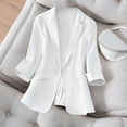 thumbnail image 6 of FRSASU Womens Fashionable and Comfortable Casual Blazers Long Sleeve Lapel Button Slim Work office Blazer Jacket White, 6 of 8