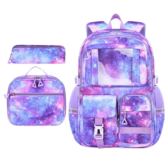 Backpacks for Teens 3Pcs Set, Middle Bookbag Lightweight Outdoor Daypack (Purple), By TINGXIN