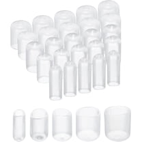 25pcs Round Rubber End Caps 1/4" 3/8" 1/2" 5/8" 3/4" Clear Vinyl Cover Screw Thread Protectors Assortment Kit
