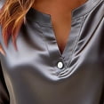 thumbnail image 5 of Plus Size Womens Clothing Summer Shirts Short Sleeve V-Neck Top Blouse Ladies Button Shirt Pullover, 5 of 5
