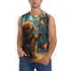 thumbnail image 1 of Fotbe Cute Butterfly Bear Men's Camiseta sin Mangas Estampada para Hombres, Playera Casual para Gimnasio, Entrenamiento, Playa-3X-Large, 1 of 7