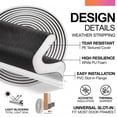 thumbnail image 3 of 40 FT Weather Stripping Door Seal, Kerf Weather Stripping for Doors with Groove, Blocking Light From Doorways,Soundproof, Insulation, Easy to Install, 3 of 8