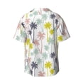 thumbnail image 2 of Vsdgher Hawaiian Coconut Tree Print Men's Wrinkle Free Untucked Cuban Shirt Business Casual Button Down Shirts Short Sleeve Shirt, 2 of 7