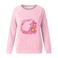 thumbnail image 2 of Aboser Women's Breast Cancer Awareness Shirts Fashion Flower Graphic Pullover Sweatshirt Casual Funny Pink Ribbon Blouses Fall Clothes Y2k Sweatshirts Long Sleeve Breast Cancer Shirt Blouse, 2 of 4