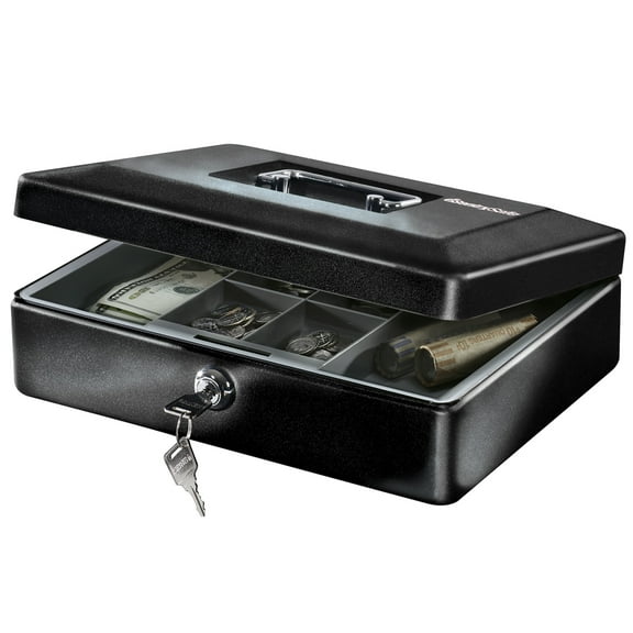 SentrySafe CB-12 Cash Box with Money Tray,  0.21 cu. ft, Black