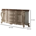 thumbnail image 5 of Five Drawer & Two Door Dresser With Cabriole Legs, Antique Pearl & Cherry Oak, 5 of 7
