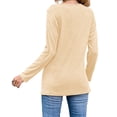 thumbnail image 2 of Langwyqu Long Sleeve Irregular Hem Women Side Button Zipper Tops Shirt, 2 of 3