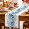 thumbnail image 5 of Hydrangea Eucalyptus Table Runner 48 Inches, Summer Botanical Leaves Butterfly Bed Runner Dresser Scarves Tabletop for Indoor Outdoor Parties/Ceremony/Banquet, 13" x 48", 5 of 9
