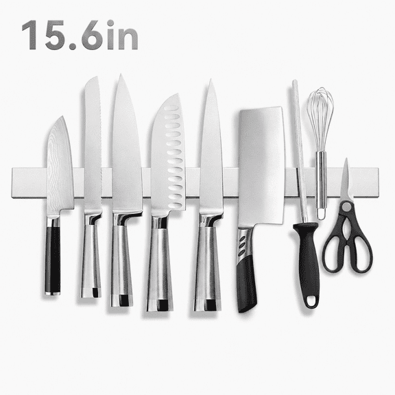 Magnetic Knife Holder for Wall, 15.6in Stainless Steel Knife Magnetic Strip, for Kitchen Organization, Multipurpose Tool Rack