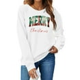 thumbnail image 4 of Merry Christmas Sweatshirt for Women Plaid Holiday Long Sleeve Xmas Tree Print Pullover Lightweight Shirt, 4 of 7