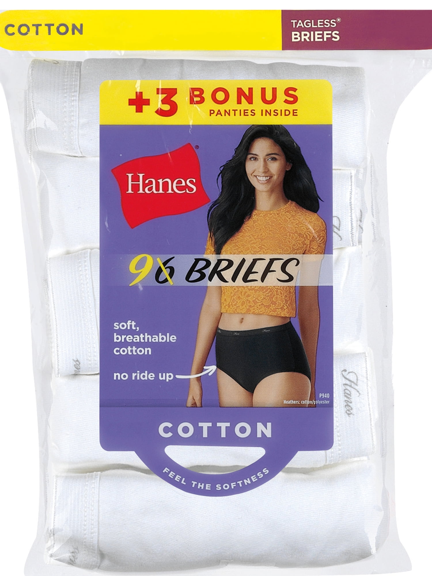 Hanes Women's Super Value Bonus Cool Comfort Cotton Brief Underwear, 6+3  Bonus Pack