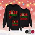thumbnail image 2 of AWZXDE Christmas Pajamas Pyjama Smoking pour la Famille à Lettres Imprimées à Manches Longues à Col Rond Chandail à Capuchon Femmes,m, 2 of 6