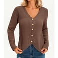 thumbnail image 5 of Long Sleeve V-neck Women Crochet Cardigan Casual Button Down Sweater, 5 of 6