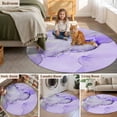 thumbnail image 6 of Purple Marble Round Area Rug 5ft Washable Large Round Rug for Living Room, Soft Non-Slip Circle Rugs for Dining Room, Modern Abstract Waves Silvery Farmhouse Floor Carpet for Bedroom Entryway Office, 6 of 9