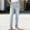 *Gray, variant on ClodeEU Women's Denim Print Slim Fit Pants with Pockets, Elastic Waist Casual Long Trousers White,Womens Plus XXL