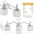 thumbnail image 6 of Deyidn 26" Modern 3-Light Chrome Bathroom Vanity Light - Dimmable Bathroom Transitional Fixture with Crystal Glass Shades, 6 of 9