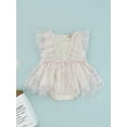 thumbnail image 2 of Franhais Toddler Baby Girls Romper Dress Contrast Color Lace Mesh Ruffles Sleeveless Tulle Jumpsuit, 2 of 9