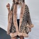 thumbnail image 3 of Suéter tipo chal con estampado de leopardo y cuello tipo capa de moda de otoño e invierno para mujer, 3 of 6