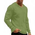 thumbnail image 4 of Mens Summer Night Thermal Long Sleeve V Neck Waffle Knit T-Shirts Pullover Tops Regular Fit Textured Shirt, Business Casual Breathable Solid Color Tee for Office Work, Big & Tall, 4 of 9