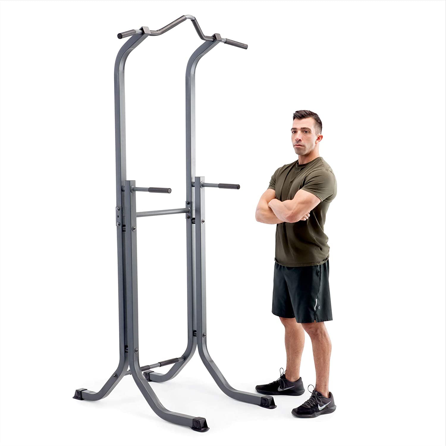 Power Tower Multi-Grip Pull Up Dip Station Home Gym Durable Steel Strength Train 