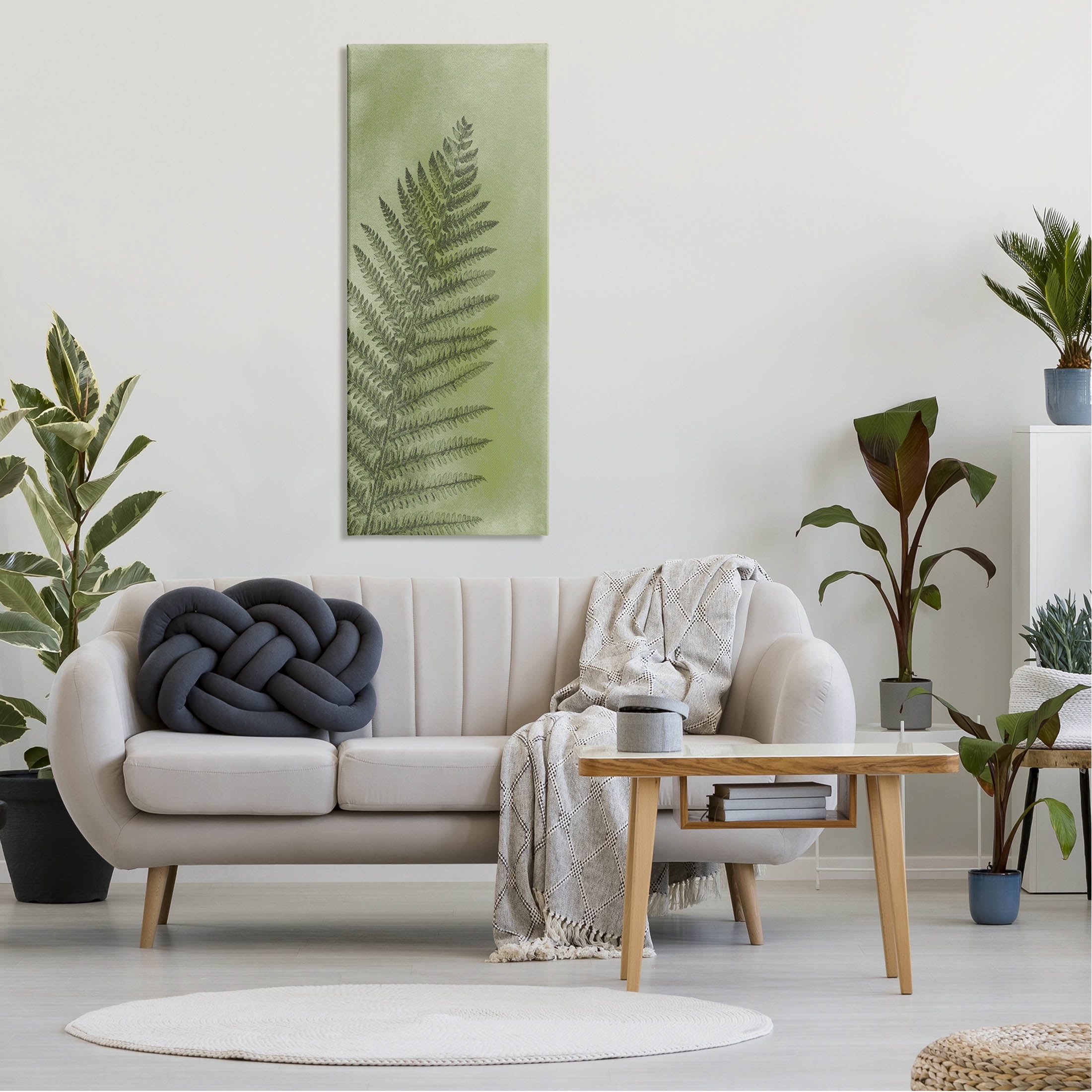 Intricate Fern Sprout Leaf Botanical & Floral Graphic Art Gallery Wrapped Canvas Print Wall Art