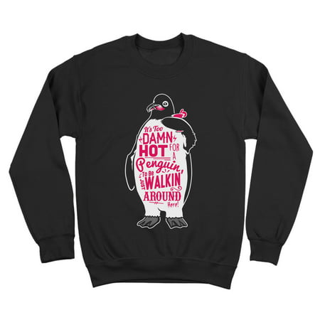 Hot Penguin Small Black Crewneck Sweatshirt