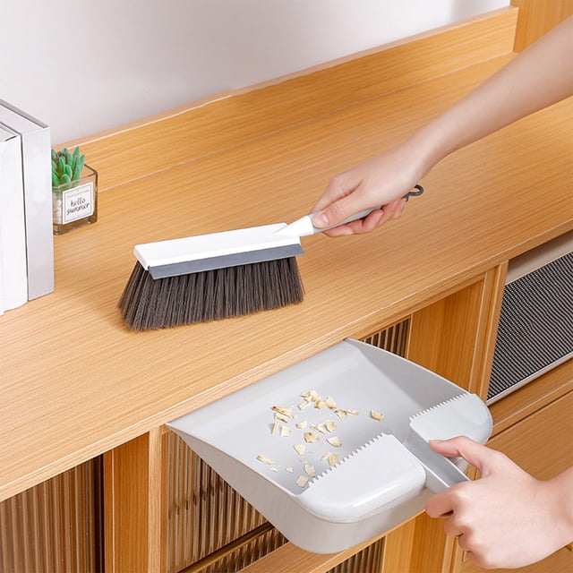 TIMIFIS Desk Broom Dustpan and Brush Set Handheld Dustpan and Brush Comfortable Grip Brush and Dustpan for Sofa Tabletop Bedroom Tent Cleaning Cleaning Tools