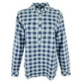 thumbnail image 3 of Women's Plaid Popover Linen Blend Shirt FB Large, 3 of 4