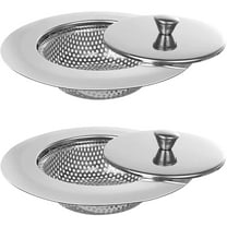 Kitchen Sink Strainer, Large Diameter Stainless Steel Sink Drain Plug Filter with Lid, Suitable for Bathrooms Basket Catcher Cover Home Housewarming Gifts (2PCS)