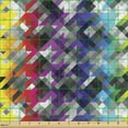 thumbnail image 2 of Ambesonne Colorful Fabric by the Yard Upholstery, Diagonal Houndstooth, 1 Yard, Multicolor, 2 of 5