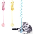 thumbnail image 1 of shaofei Jouets de Printemps pour Chat, Ressort Extensible Auto-Affichant avec Cloche, 1 Pack Jouets Interactifs en Peluche Douce pour Chats d'Intérieur Chaton Poursuivant et Jouant, 1 of 5