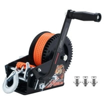 OPENROAD 3500LB Boat Trailer Winch - Heavy Duty Hand Winch with 32FT Orange Strap, 2-Way Ratchet & 4:1/8:1 Gear - Ideal for Boat, Truck, Trailer, RV, ATV and Jet Ski - Includes Installation Screws