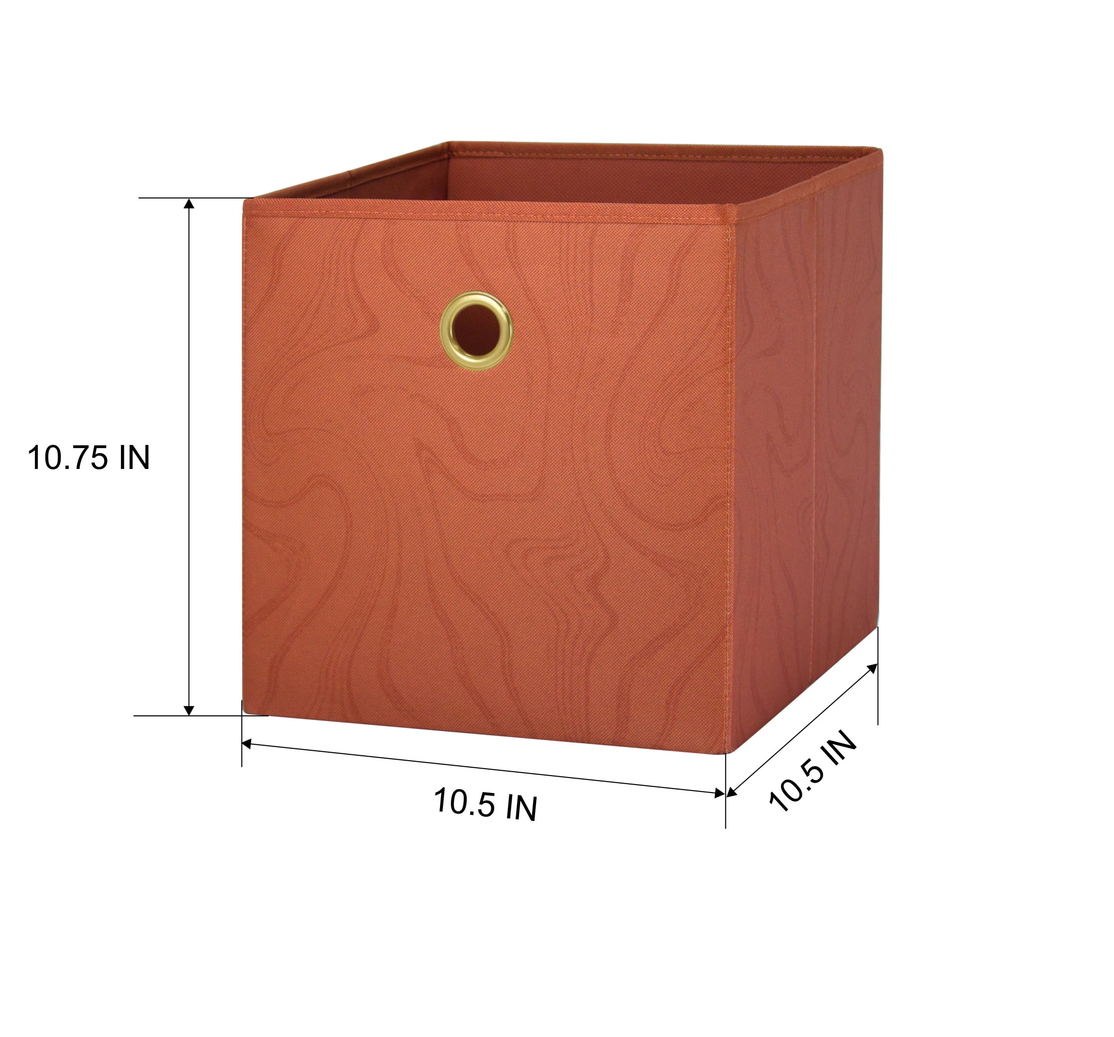 Mainstays Collapsible Fabric Cube Storage Bins (10.5" x 10.5"), 4 Pack, Red Canyon Swirl