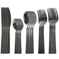thumbnail image 2 of MegaChef Cravat 20 Piece Flatware Utensil Set, Stainless Steel Silverware Metal Service for 4 in Matte Black, 2 of 5
