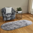thumbnail image 3 of Homore Ultra Soft Modern Oval Rugs for Bedroom,2.6' x 5.3',Tie Dyed Gray, 3 of 7