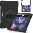 thumbnail image 2 of KIQ iPad Pro 12.9 Case, Heavy Duty Shield Case Shoulder Strap for Apple iPad Pro 12.9 5th Gen [Shield Black], 2 of 9