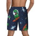 thumbnail image 3 of Kdxio Dinosaur Astronaut Space Surfing Print Men'S Swim Trunks With Compression Liner 7 Inch Inseam Quick Dry Swim Shorts, 3 of 7