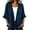 Dark Blue, variant on Women's Denim Jacket Open Front Ruffled Hem Lightweight Chambray Shirt Casual Layering Outerwear