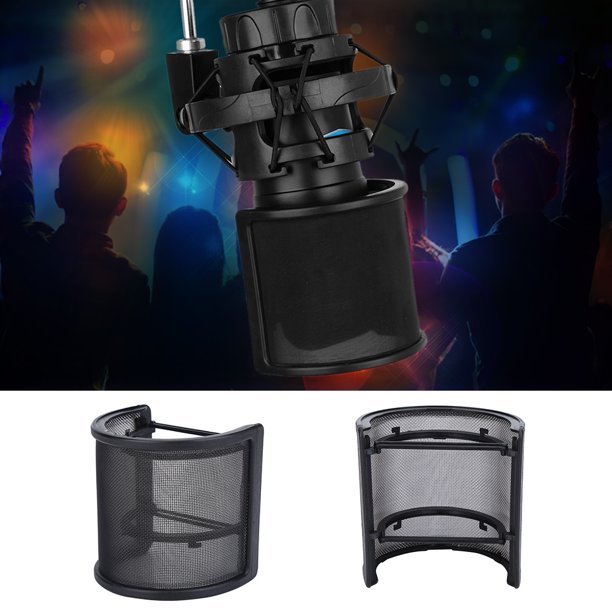 YLSHRF Microphone Pop Filter U Shape Windshield Mask Metal Mesh Mic