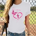 thumbnail image 2 of WREESH Womens Fashion T-Shirts Spring Summer Casual Round Neck Printed Short Sleeved T-Shirt Top Pullover White, 2 of 6