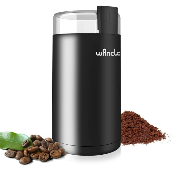 Coffee Grinder, Wancle Electric Coffee Grinder with Stainless Steel Blades, One Touch Quiet Mill for Beans, Spices and More, with Clean Brush
