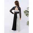 thumbnail image 6 of SiiRoh Girls Sequins Long Sleeve Cropped Top with Wide Leg Pants Sparkly Color Block Hip Hop Street Dance Outfits Silver 16, 6 of 7