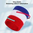 thumbnail image 6 of Sports Wristband Striped Sweatbands Wrist Support for Men Women Gym Sports Supplies Breathable Elastic Wrist Brace Blue & White, 6 of 7