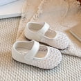 thumbnail image 5 of Gpaecead Girls Woven Mary Jane Flat Shoes Closed Toe Soft Sole Hook And Loop Adjustable Spring Summer Casual Shoes,Beige, 5 of 6