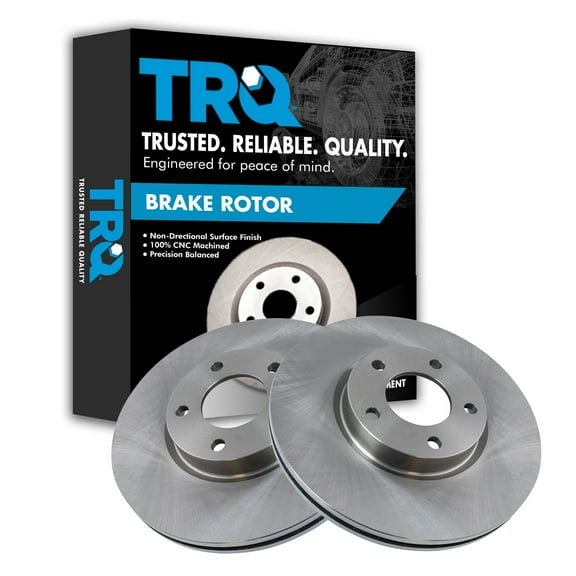 TRQ Front Brake Rotors Set Vented Fits Select 2004-2013 Mazda 3 2006-2015 5