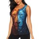 thumbnail image 1 of Balery Red And Blue Fire Lion Camiseta sin mangas estampada ligera para mujer, tops de entrenamiento sin mangas, camisetas de yoga transpirables de secado rápido.-Small, 1 of 7